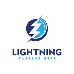 thunder electric speed logo design template