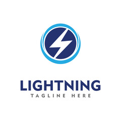 thunder electric speed logo design template