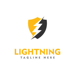 thunder electric speed logo design template