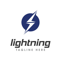 thunder electric speed logo design template