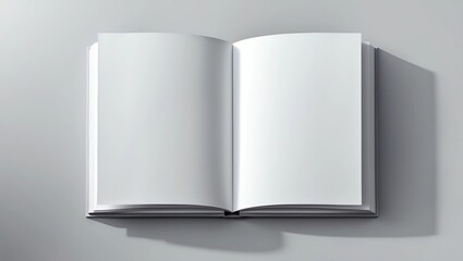 Isolated white open magazine mockup on white 3D rendering