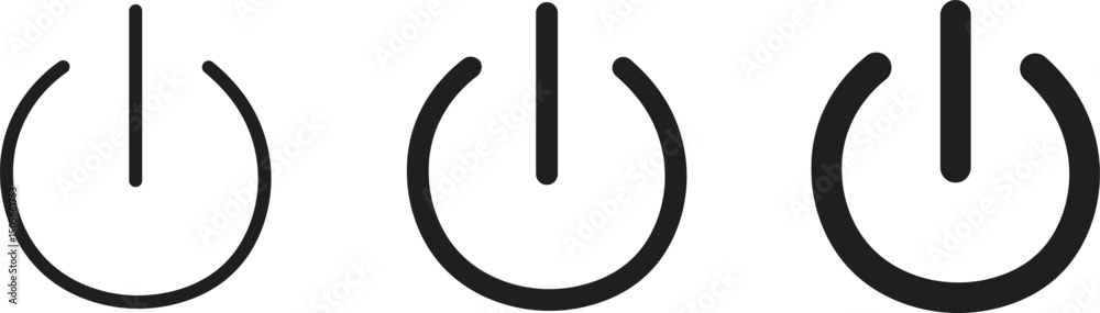 Poster turn on and turn off power button icons set. user interface switch button concept for mobile applica