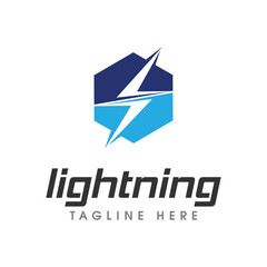 thunder electric speed logo design template