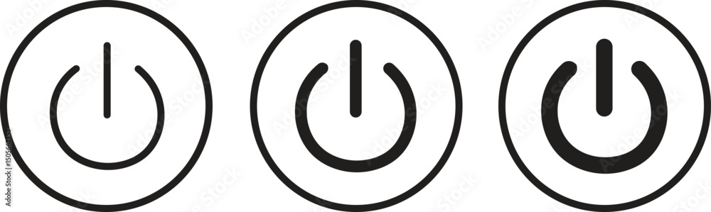 Poster turn on and turn off power button icons set. user interface switch button concept for mobile applica