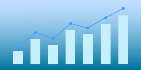 Bar chart with uptrend arrow show stock market price or financial investment profit. business management background concept.