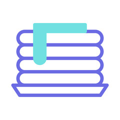 Obraz premium Stack of neatly folded towels illustration, minimalist design with soft pastel hues