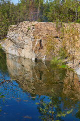 Flooded Quarry Rocky Cliffs Lake