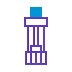 Obraz premium A simplified illustration of abstract building with blue and purple tones