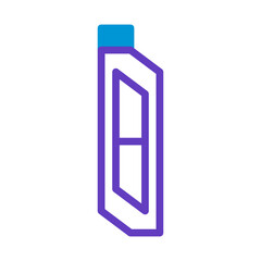 Stylized motor lubricant container illustration with vibrant blue and purple line art