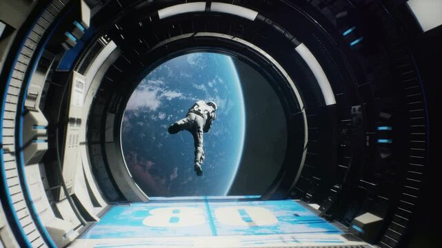 astronauts jump from spaceships to unknown planets