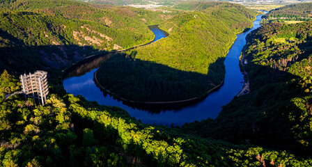 the famous german Saar river loop panorama