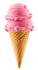 Isolated Pink Ice Cream Cone Transparent Background Sweet Treat