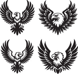 Obraz premium Aggressive Eagle Mascot Logo And Tattoo Vector Art Set