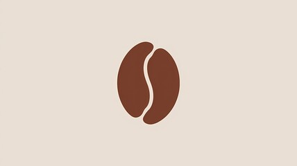 A sleek and simple vector illustration of a single coffee bean, highlighting its rich brown color, s