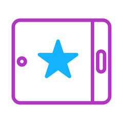Fototapeta premium Stylized representation of a digital tablet featuring a prominent star icon