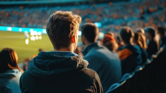 Enjoying a thrilling soccer match at the stadium with enthusiastic fans cheering on their favorite teams