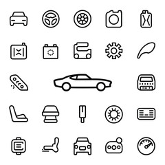 Fototapeta premium Car Parts and Auto Icons – Vehicle Maintenance and Transport Elements