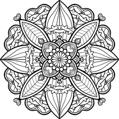Beautiful floral pattern mandala art isolated on a white background