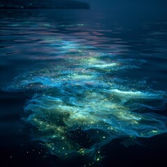 Obraz premium Bioluminescent marine creatures underwater