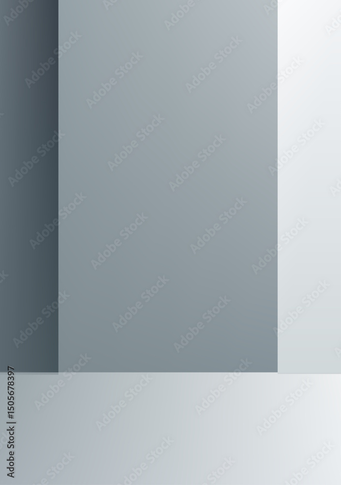 Wall mural white and grey gradient color lines abstract geometric shape background