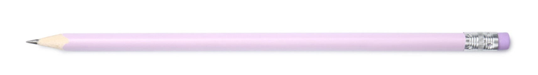 One sharp graphite pencil isolated on white, top view