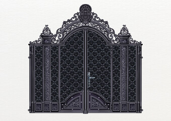 forged products, gates, wicket, door, window bars, lattice door, forged elements, lanterns, pillars