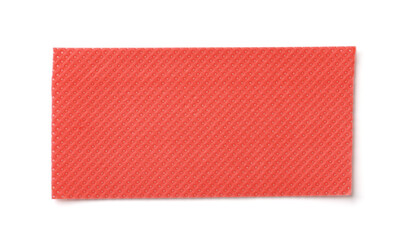 Empty red plastic perforated packaging underlayment