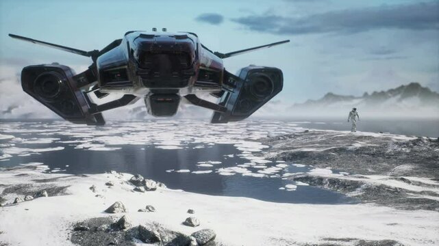 astronauts step out of spaceships and walk on newly discovered planets