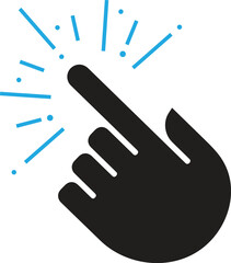 Obraz premium Click with hand cursor. Icon for design. Easily editable