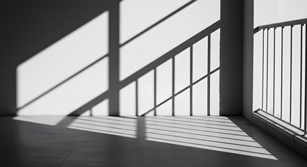 Abstract Shadows and Light Patterns on a Wall and Floor