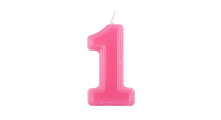 Isolated Number One Candle