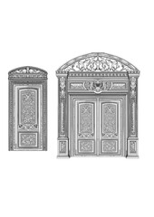 forged products, gates, wicket, door, window bars, lattice door, forged elements, lanterns, pillars