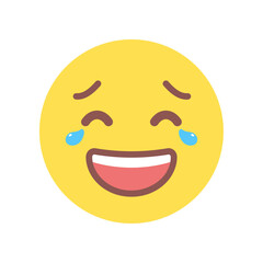 涙を流して爆笑する表情の絵文字 - 大笑いや泣き笑い、嘲笑やいじわる顔のイラスト