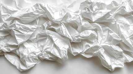 Obraz premium Crumpled White Paper Texture with Soft Shadows and Highlights