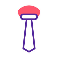 Stylized tie icon illustration with rounded design and vibrant color palette