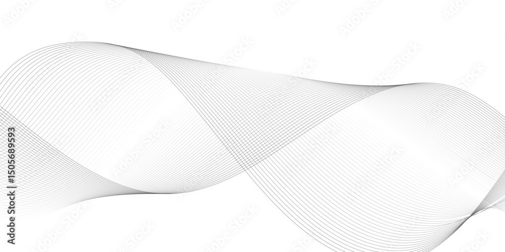 Wall mural abstract wavy gray stream element for design on a white background. you can use for web, texture, wa