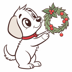 dog and flowers