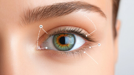 Detailed eye anatomy illustration scientific study digital art clinical environment close-up view eye health awareness