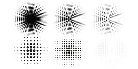 Halftone gradient. Dotted gradient, smooth dots spraying and halftones dot background seamless modern arts	 modern dot