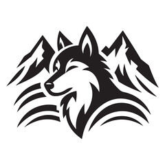 Mountain wolf vector illustration