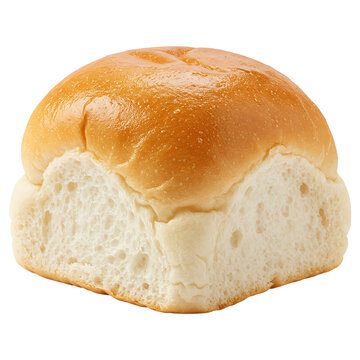 Fresh baked dinner roll close up image for food photography and recipe blog posts and culinary projects on transparent background