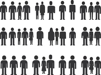 Various silhouettes of people representing diversity and unity in society.