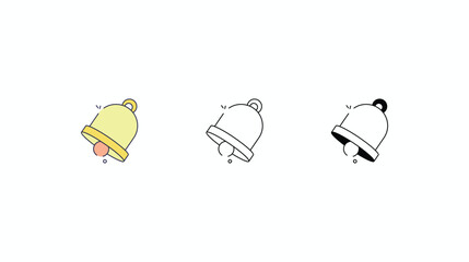 Bell icons vector set color line glyph line icons stock illustration
