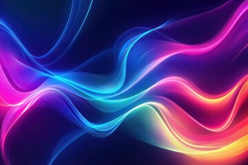 Fototapeta premium Abstract rainbow curved glowing lines background