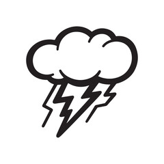 Stormcloud clipart cartoon style vector illustration Silhouette White background.