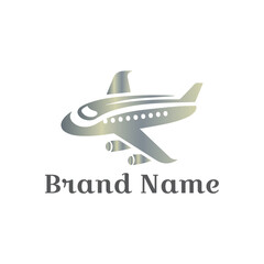 A stylized airplane vector illustration for travel and aviation design. Train Plane combination logo.