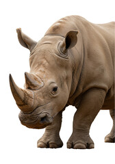 Obraz premium Isolated Realistic Rhino Animal Wild Life African White Gray PNG