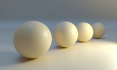 Three spheres in a row