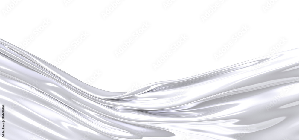 Poster a close-up of a white fabric, gently draped and flowing, creating an abstract and elegant design.
