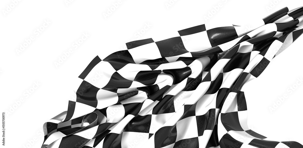 Poster the checkered flag waves signifying victory and the thrill of the finish line